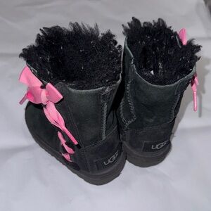 UGG Black Boots with Pink Accents 7